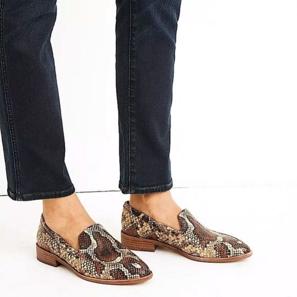 MADEWELL The Frances Loafer in Snake Embossed Leather Burnt Clay Size 5.5 NWOT - Picture 1 of 13